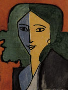 Madame L D Green Blue and Yellow Portrait 1947 - Henri Matisse
