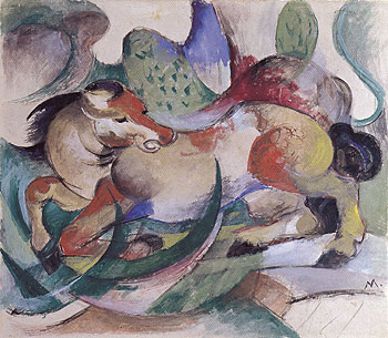 Leaping Horse 1913 - Franz Marc reproduction oil painting