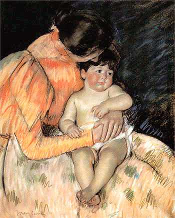 Mother and Child 1893 - Mary Cassatt reproduction oil painting