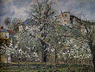 The Vegetable Garden with Trees in Blossom Spring Pontoise 1877 - Camille Pissarro