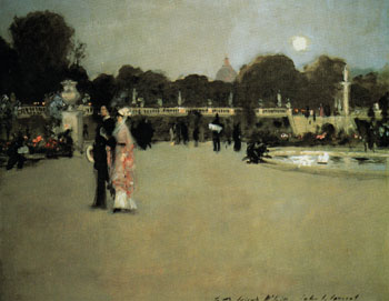 Luxembourg Gardens at Twilight - John Singer Sargent reproduction oil painting