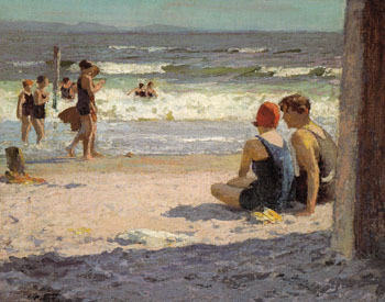 Beach Scene - Edward Henry Potthast reproduction oil painting