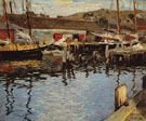 The Harbor and Dock - Edward Henry Potthast