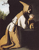 Saint Francis in Prayer c1638 - Franciso De Zurbaran