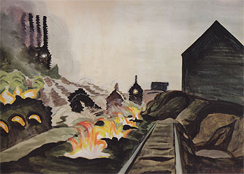 Coke Ovens at Night 1920 - Charles Burchfield reproduction oil painting