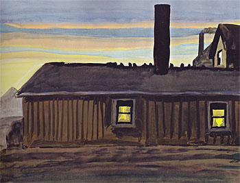 House in November Evening 1919 - Charles Burchfield reproduction oil painting