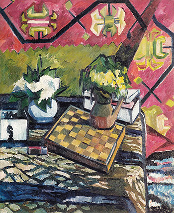 Still Life with Chessboard 1907 - Natalia Gontcharova reproduction oil painting