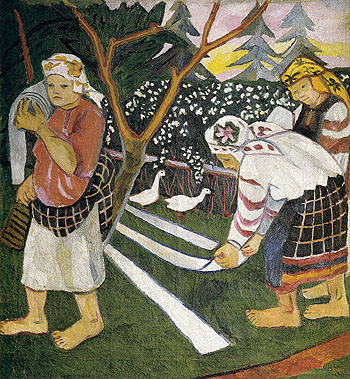 Bleaching Canvas 1908 - Natalia Gontcharova reproduction oil painting