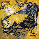 Cat Rayonist Perception in Pink Black and Yellow 1913 - Natalia Gontcharova