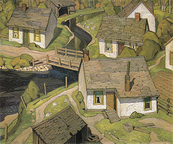 Mill Houses 1928 - A.J. Casson reproduction oil painting