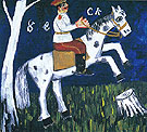 Soldier on a Horse c1911 - Mikhail Larionov reproduction oil painting