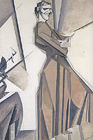 Smiling Woman Ascending a Stair c1911 - Percy Wyndham Lewis