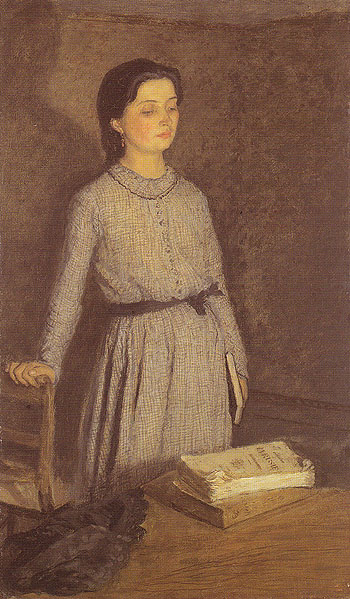 The Student c1903 - John Gwen reproduction oil painting