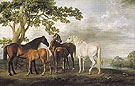 Mares and Foals in a River Landscape c1763 - George Stubbs