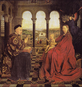 The Virgin of Chancellor Rolin - Jan Van Eyck reproduction oil painting