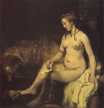 Bathsheba at Her Bath 1654 - Rembrandt Van Rijn reproduction oil painting