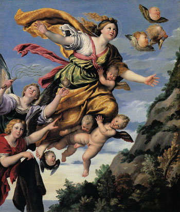 The Assumption of Mary Magdalen into Heaven c1620 - Domenichino reproduction oil painting