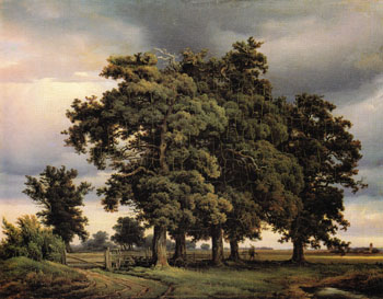 Oak Trees 1833 - Georg Heinrich Crola reproduction oil painting