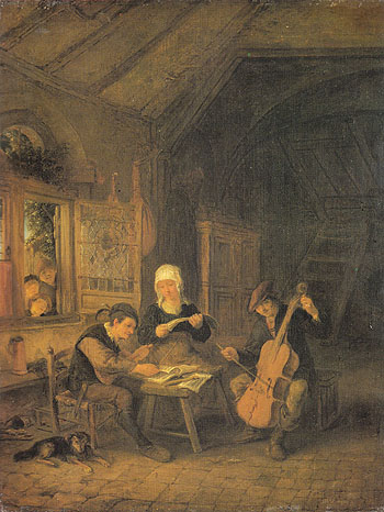 Village Musicians 1645 - Adriaen van Ostade reproduction oil painting