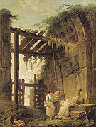 At the Hermits - Hubert Robert