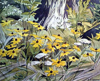 Black Eyed Susans - A.J. Casson reproduction oil painting