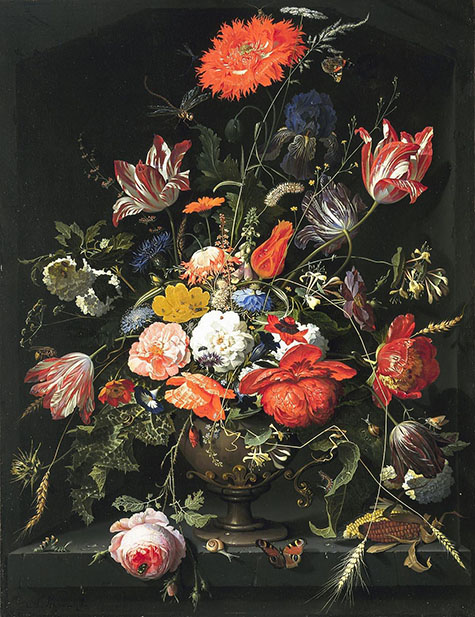 Summer Blooms c1660 - Abraham Mignon reproduction oil painting