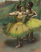 Deux danseuses en Jaune - Edgar Degas reproduction oil painting
