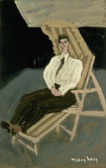 Seated Figure on Deck Chair 1942 - Milton Avery reproduction oil painting