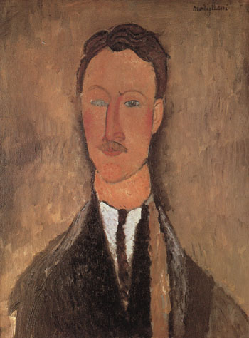 Portrait of Leopold Survage c1917 - Amedeo Modigliani reproduction oil painting