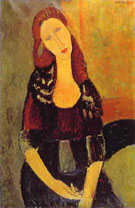 Portrait of Jeanne Hebuterne Common Law Wife of Amedeo Modigliani 1918 - Amedeo Modigliani