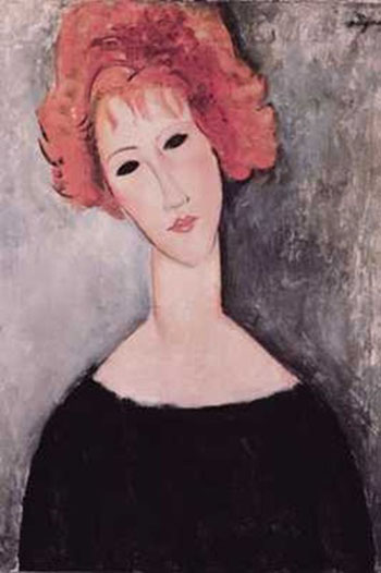 Redhead - Amedeo Modigliani reproduction oil painting