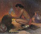 Indian by Firelight - E Irving Couse