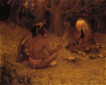 The Peace Pipe 1902 - E Irving Couse reproduction oil painting