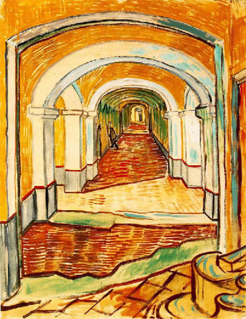 Corridor Asylum - Vincent van Gogh reproduction oil painting