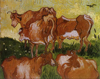 Cows - Vincent van Gogh reproduction oil painting