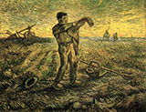 Evening The End of the Day After Millet November 1889 - Vincent van Gogh