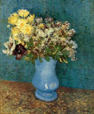 Vase with Lilacs Daisies and Anemones - Vincent van Gogh