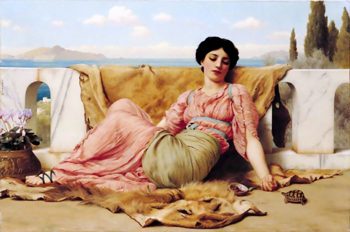 Pet 1906 - John William Godward reproduction oil painting