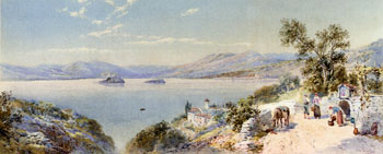 A View of Lake Maggiore and The Borromean Islands 1895 - Charles Rowbotham reproduction oil painting