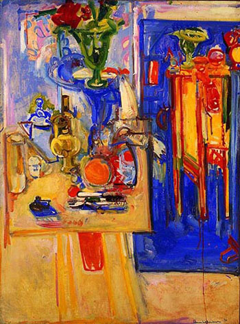 Table with Tea Kettle 1936 - Hans Hofmann reproduction oil painting