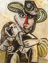 Paternite Man with Flute and Child 1971 - Pablo Picasso