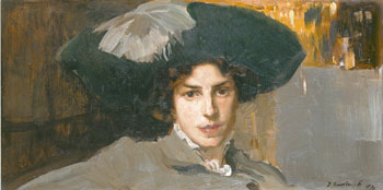 Maria with Hat 1910 - Joaquin Sorolla reproduction oil painting