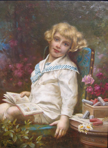 Portrait of Haunz Javorasky - Hans Zatzka reproduction oil painting