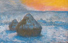 Hay Stacks Sunset Snow Effect 1890 - Claude Monet