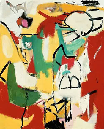 Black on Green Red and Yellow 1948 - Franz Kline reproduction oil painting