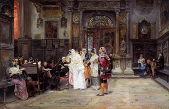 The Wedding Day 1889 - Jose Gallegos y Arnosa reproduction oil painting