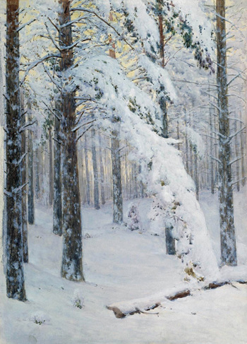 Forest at A Winter - Konstantin Yakovlevich Kryzhitsky reproduction oil painting