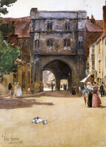 Gateway at Canterbury - Childe Hassam reproduction oil painting