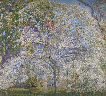 Spring The Dogwood Tree - Childe Hassam reproduction oil painting