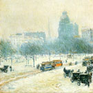 Winter In Union Square c1892 - Childe Hassam